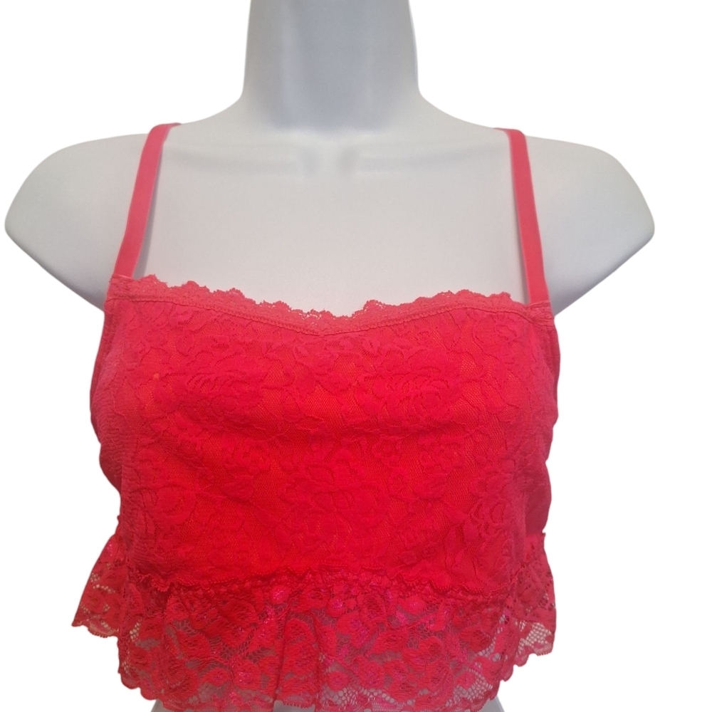 Pink and Blue Bandeau Set with Lace Trim. Large - Picture 2 of 7